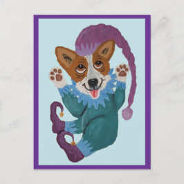 Corgi elf briefkaart