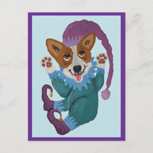 Corgi elf briefkaart (Voorkant)