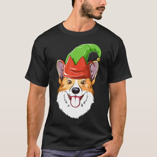 Corgi Elf Hoed Kerst Corgi T-shirt (Voorkant)