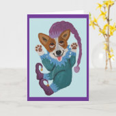 Corgi elf kaart (Gele Bloem)