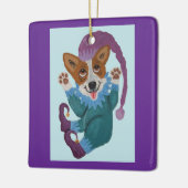 Corgi elf keramisch ornament (Links)
