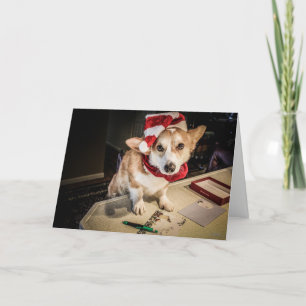 Corgi Elf kerstKaart Feestdagen Kaart