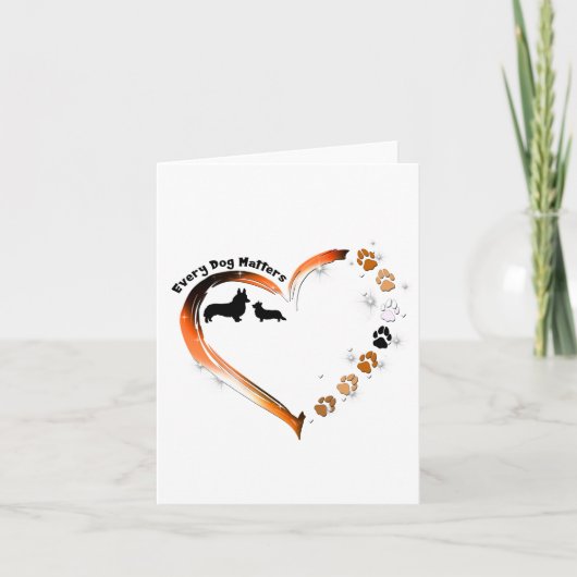 Corgi Elke hond doet ertoe Hart Hond Paws Kaart (Voorkant)