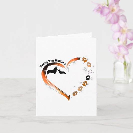 Corgi Elke hond doet ertoe Hart Hond Paws Kaart (Orchidee)
