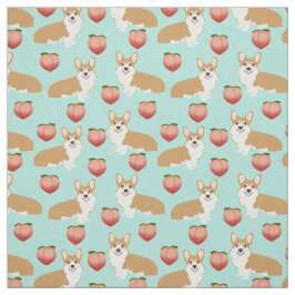 Corgi Emoji Fabric - schattige perzikoorten Stof