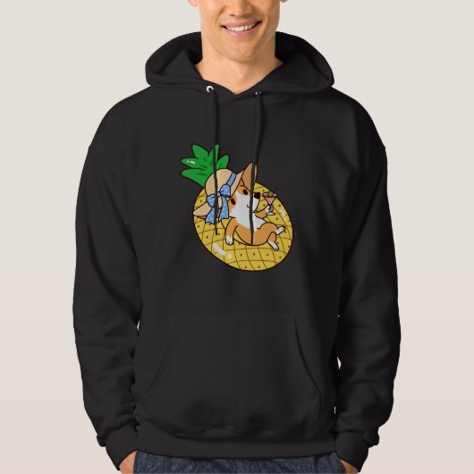 Corgi en ananassool hoodie (Voorkant)
