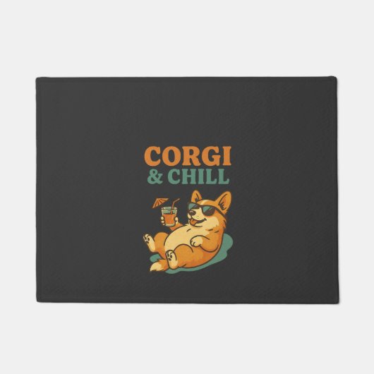 Corgi en chillen deurmat (Voorkant)