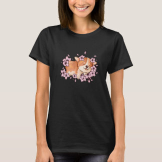 Corgi en corgi met sakura en cherry blossom 2 t-shirt