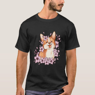 Corgi en corgi met sakura en kersenbloesem 4 t-shirt