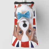 Corgi en de Engelse vlag Golfheadcover (Draai 90)
