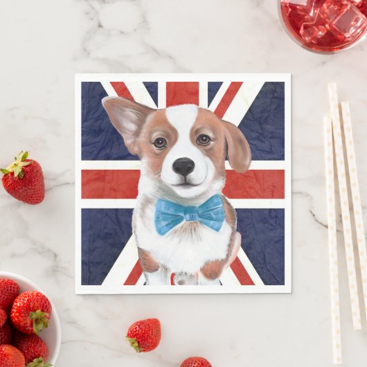 Corgi en de Engelse vlag Servetten (Insitu)