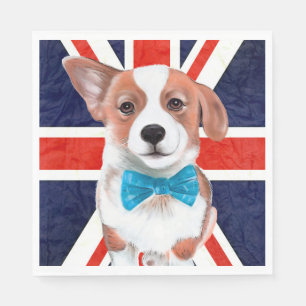 Corgi en de Engelse vlag Servetten