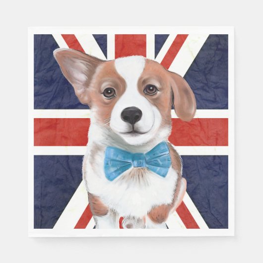 Corgi en de Engelse vlag Servetten (Voorkant)