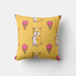 Corgi- en Ice Cream-patroon Kussen