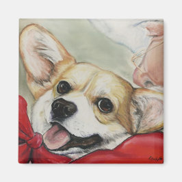 Corgi en Kerstman Magneet