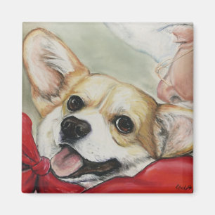 Corgi en Kerstman Magneet