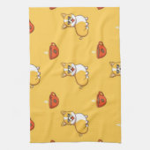 Corgi- en koffiepatroon theedoek (Verticaal)