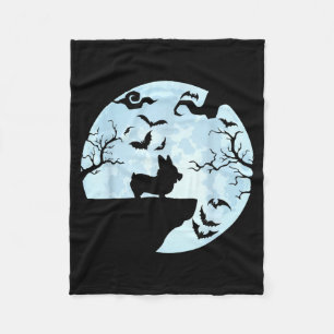 Corgi En Maan Halloween Fleece Deken