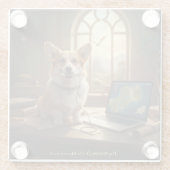 Corgi en Muis Glazen Onderzetter (Achterkant)