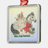 Corgi en Pony kerstversiering Metalen Ornament (Links)