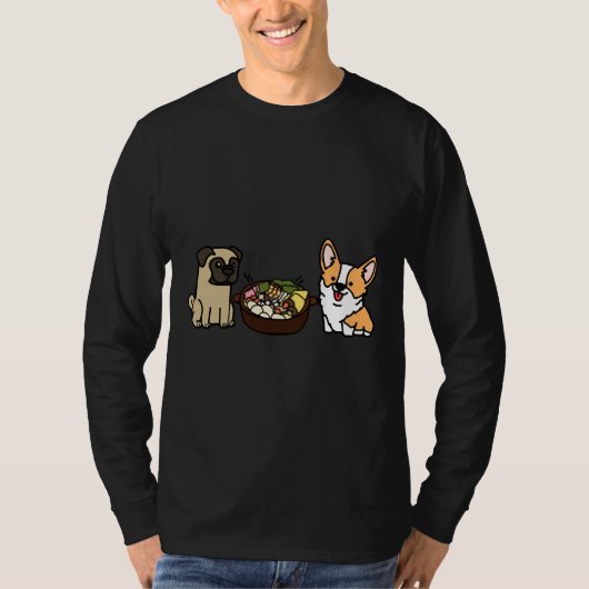 Corgi en Pug Hotpot T-shirt (Voorkant)