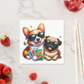 Corgi en Pug Uno Kaart spel Servet (Insitu)