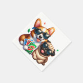 Corgi en Pug Uno Kaart spel Servet (Hoek)