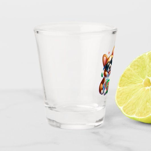 Corgi en Pug Uno Kaart spel Shot Glas (Links)