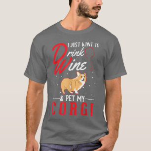 Corgi En Wijn  T-shirt