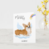 Corgi Engel Hond Gedenk Huisdier Verlies Condolean Kaart (Gele Bloem)