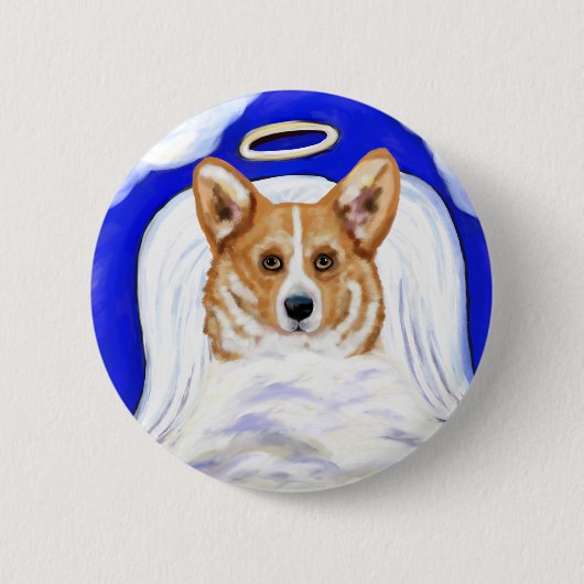 Corgi Engel Ronde Button 5,7 Cm (Voorkant)