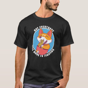 Corgi eten noedels met niet iedereen was koning t-shirt