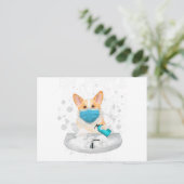 Corgi Ew People Funny Dog was handen met een fac Briefkaart (Staand voorkant)