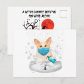 Corgi Ew People Funny Dog was handen met een fac Briefkaart (Voorkant / Achterkant)