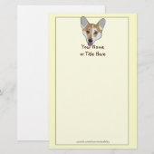 Corgi Face Stationery Briefpapier (Voorkant / Achterkant)