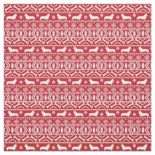Corgi Fair Isle Fabric - Corgi-hondenontwerp Stof