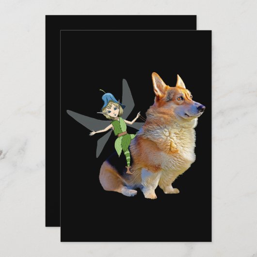 Corgi & Fairy - Funny Pembroke Welsh Corgi Feestdagenkaart (Voorkant / Achterkant)