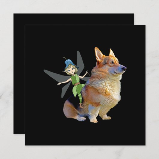 Corgi & Fairy - Funny Pembroke Welsh Corgi Kaart (Voorkant / Achterkant)