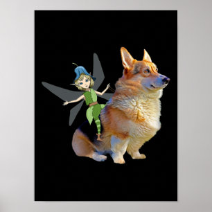 Corgi & Fairy - Funny Pembroke Welsh Corgi Poster