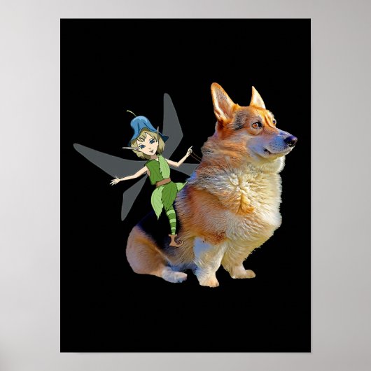 Corgi & Fairy - Funny Pembroke Welsh Corgi Poster (Voorkant)