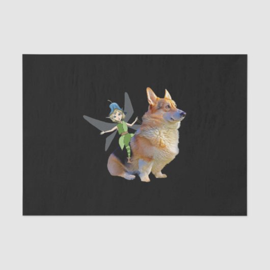 Corgi & Fairy - Funny Pembroke Welsh Corgi Tissuepapier (Voorkant)