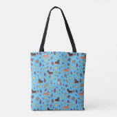 Corgi Fall laat Blauwgroen achter Tote Bag (Achterkant)