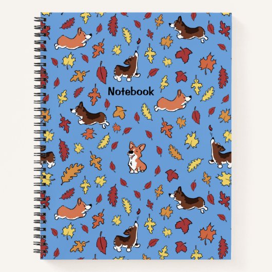 Corgi Fall laat stoffig blauw achter Notitieboek (Voorkant)