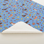 Corgi Fall laat stoffig blauw achter Sherpa Deken (3/4)