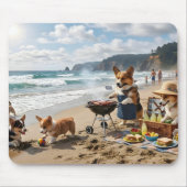 Corgi-familie op het strand muismat (Voorkant)