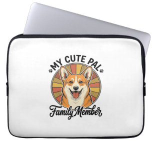 Corgi Familie Shirt Vintage Huisdierliefhebber Des Laptop Sleeve