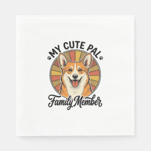 Corgi Familie T-shirt Vintage Huisdierliefhebber D Servet