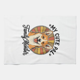 Corgi Familie T-shirt Vintage Huisdierliefhebber D Theedoek