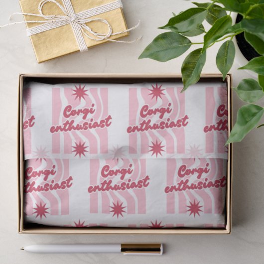 'Corgi-fanaat' Speelse Roze En Rode Corgi Moeder Tissuepapier (Geschenk)