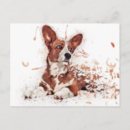 Corgi & Feather Art Briefkaart